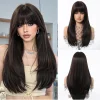 Blonde Golden Wig With Bangs Long Straight Hair Natural Wig For Women Cosplay Wigs Heat Resistant Synthetic  Fake Hair