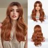 Long Blonde Ombre Wavy Synthetic Wigs with Dark Roots for Women Perfect for Daily Cosplay Natural Hairs Bangs Wig Heat Resistant