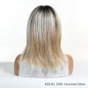 Brown Blonde Ombre Synthetic Wigs Short Straight Layered Wig for Women Afro Heat Resistant Cosplay Daily Natural Hair with Bangs