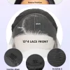 Lace Front Wig Blended Human Hair Synthetic Mix Natural Black Long  Hairpieces For Black Women Beginner Friendly Daily Wear