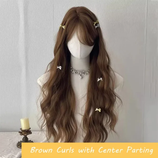 Synthetic Long Body Wave Black And Gray Ombre Cosplay Wigs White Blonde for Women Long Wavy Hair Natural Lolita