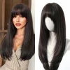 Blonde Golden Wig With Bangs Long Straight Hair Natural Wig For Women Cosplay Wigs Heat Resistant Synthetic  Fake Hair