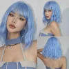 Sabbac3f333b64972ba46ac18de02171bA.webp Ombre Blonde Brown Synthetic Short Wavy Wigs with Bangs Platinum Bob Cosplay Halloween Lolita Hair Wigs for Women Heat Resistant