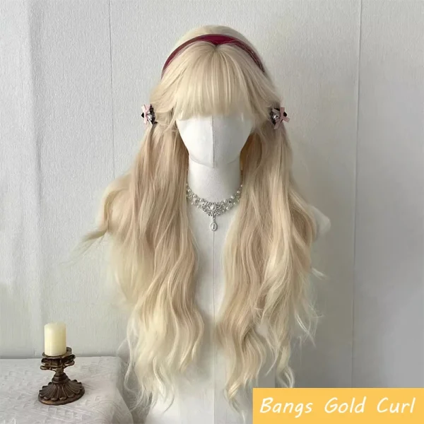 Synthetic Long Body Wave Black And Gray Ombre Cosplay Wigs White Blonde for Women Long Wavy Hair Natural Lolita