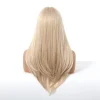 Blonde Golden Wig With Bangs Long Straight Hair Natural Wig For Women Cosplay Wigs Heat Resistant Synthetic  Fake Hair