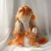 Orange Blonde Ombre Long Wavy Synthetic Wig with Bangs for Women, Cosplay Lolita Party Daily Wear Full Wig