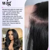 Lace Front Wig Blended Human Hair Synthetic Mix Natural Black Long  Hairpieces For Black Women Beginner Friendly Daily Wear